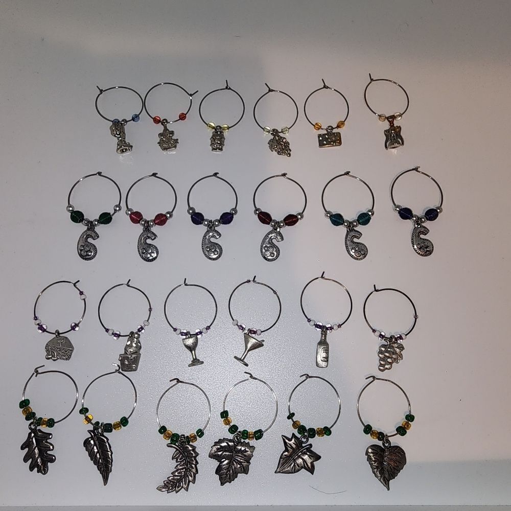 Bundle of 4 Sets of 6 Wine Glass Charms (24 Total)